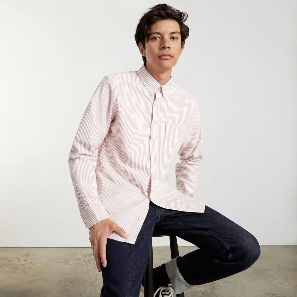 The Slim-Fit Japanese Oxford | Red / White | Regular (3)