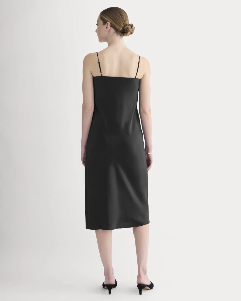 Slip Dress in Silk Charmeuse | Black (3)