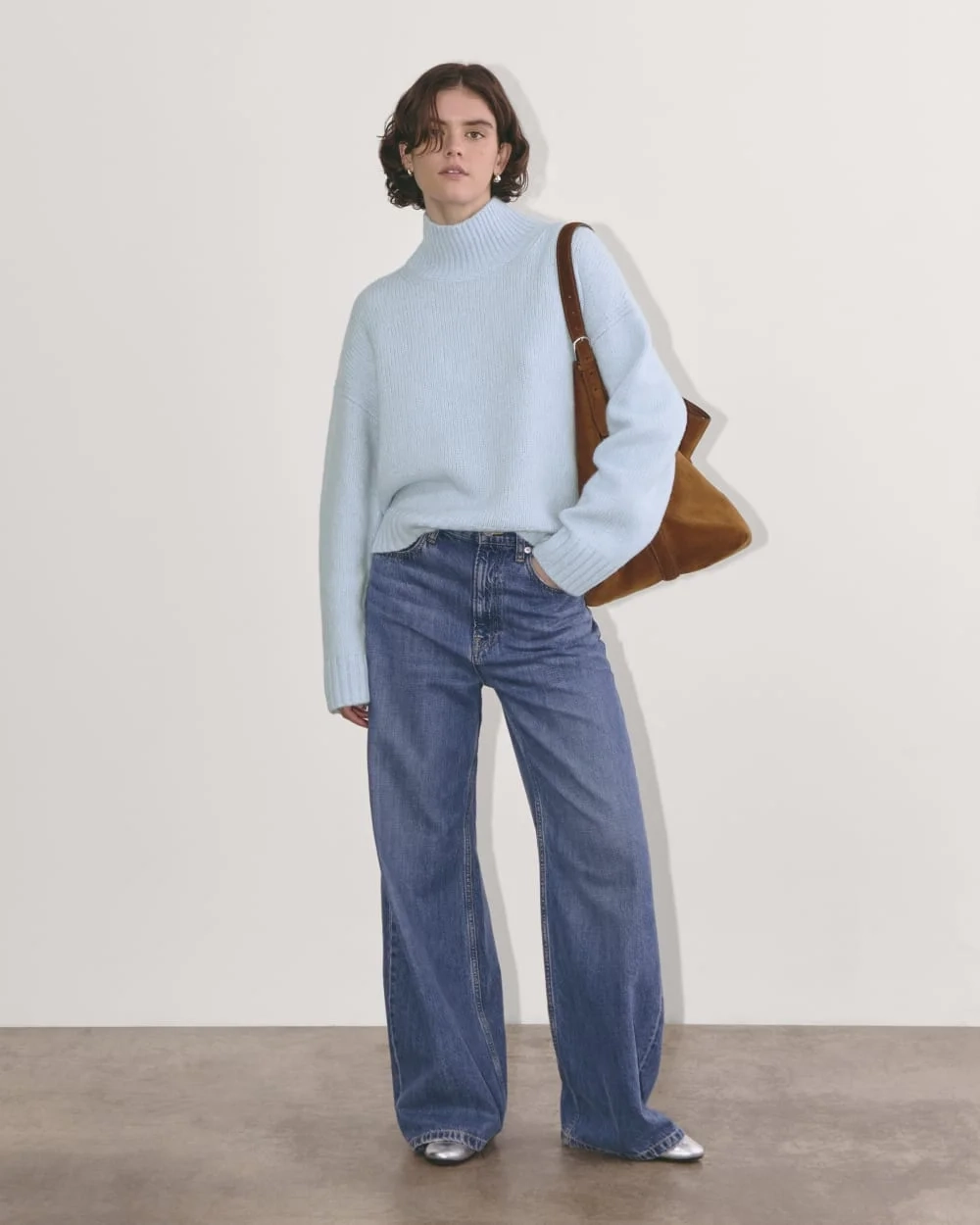 The Cloud Oversized Turtleneck | Chambray Blue (2)