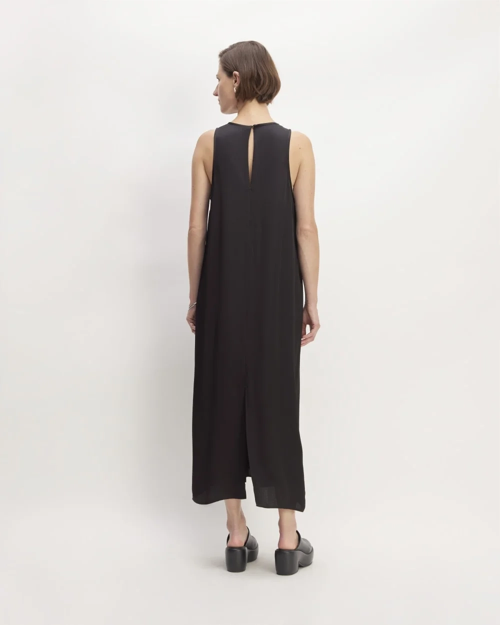 The Satin Racerback Slip Dress | Black (2)