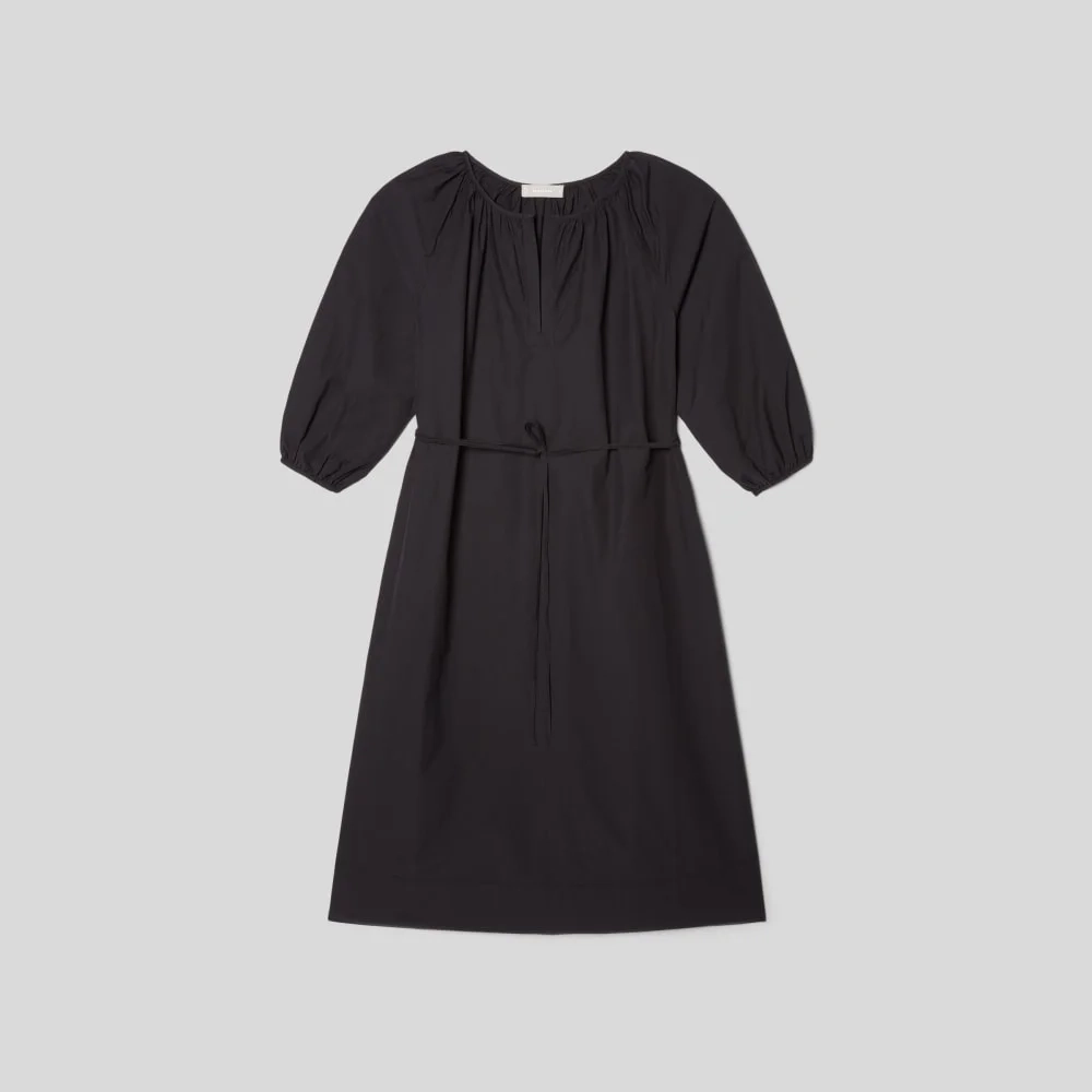 The Raglan Sleeve Poplin Dress | Black (2)