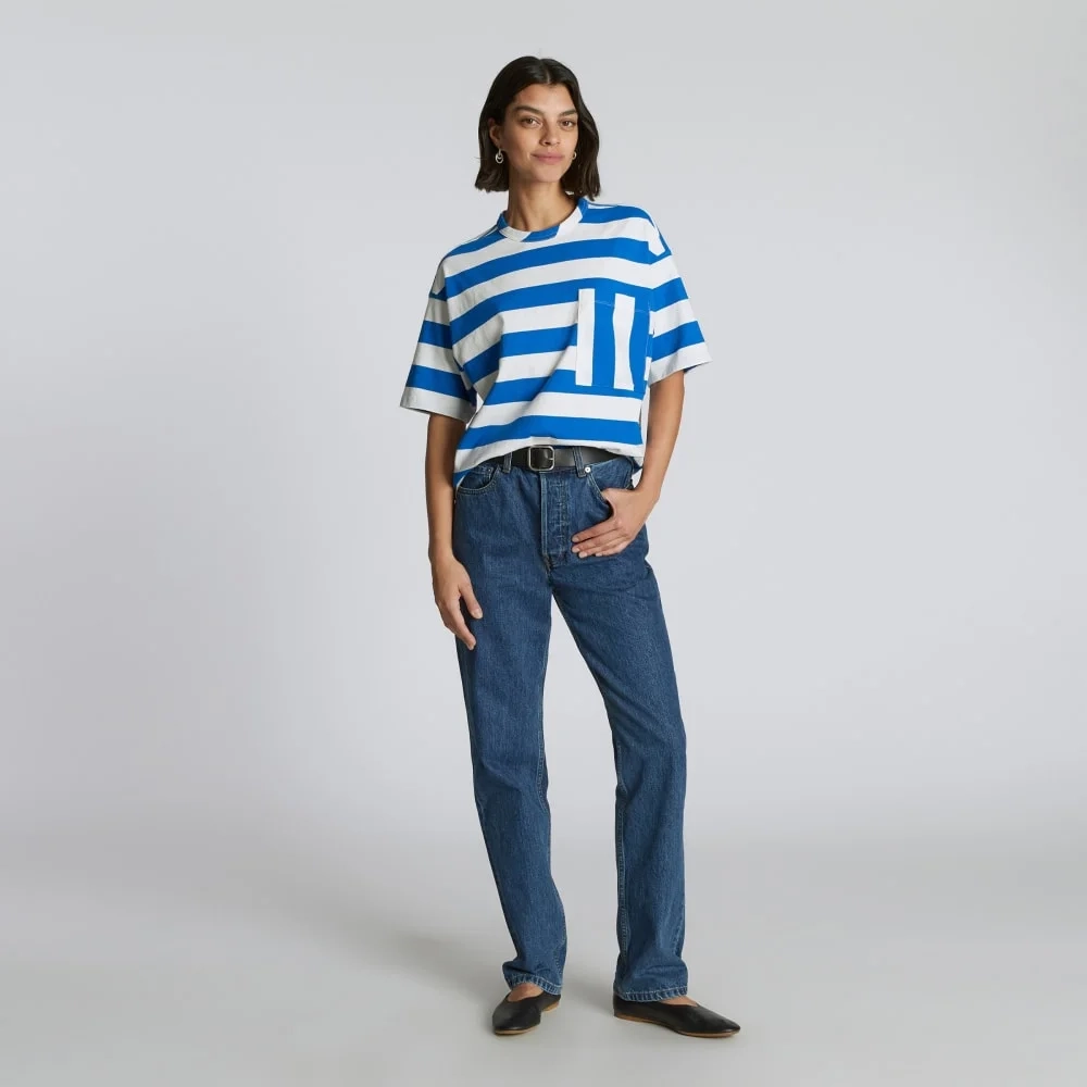 The Everyone Relaxed Tee | Lapis Blue / Canvas Tan (3)
