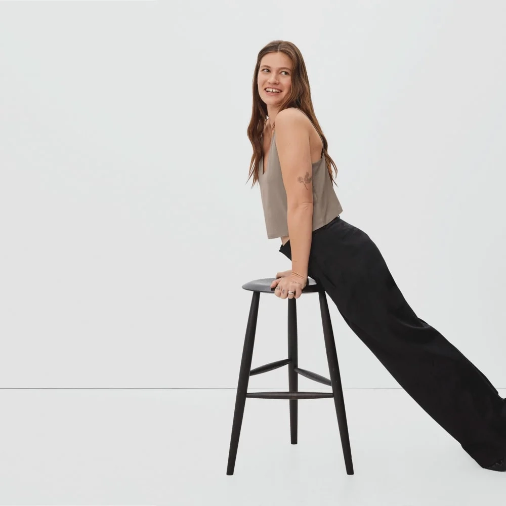 The Washable Silk Cropped Cami | Burnt Sugar (3)