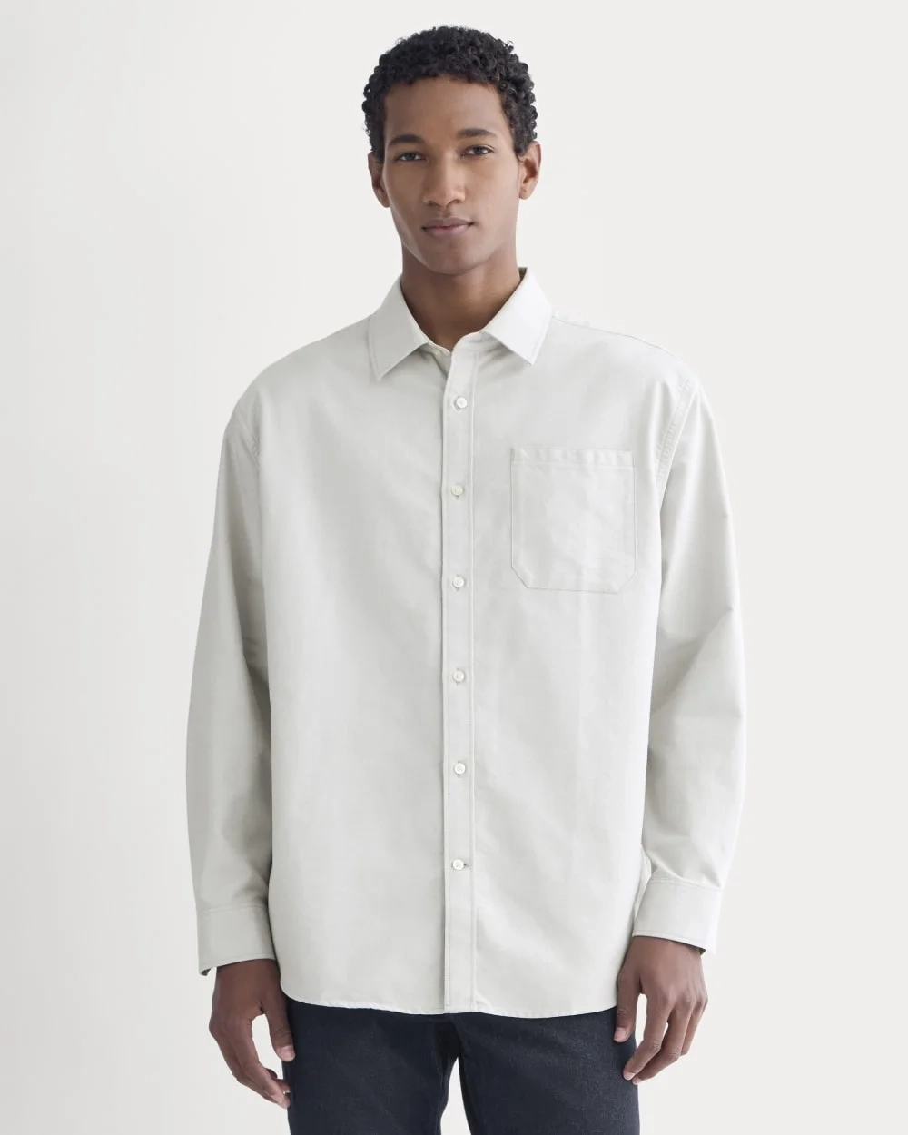 Oversized Oxford Shirt | Grey