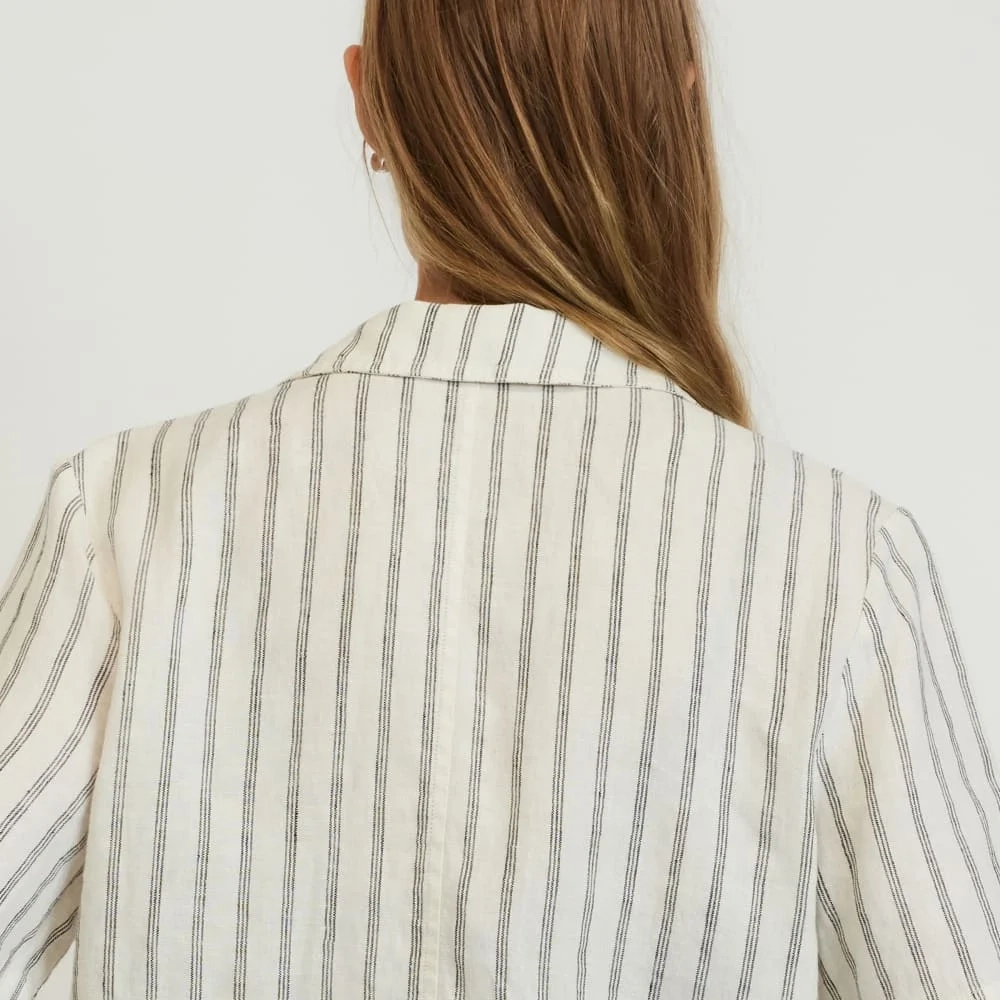 The Linen Workwear Shirt | Black / Canvas Tan (3)