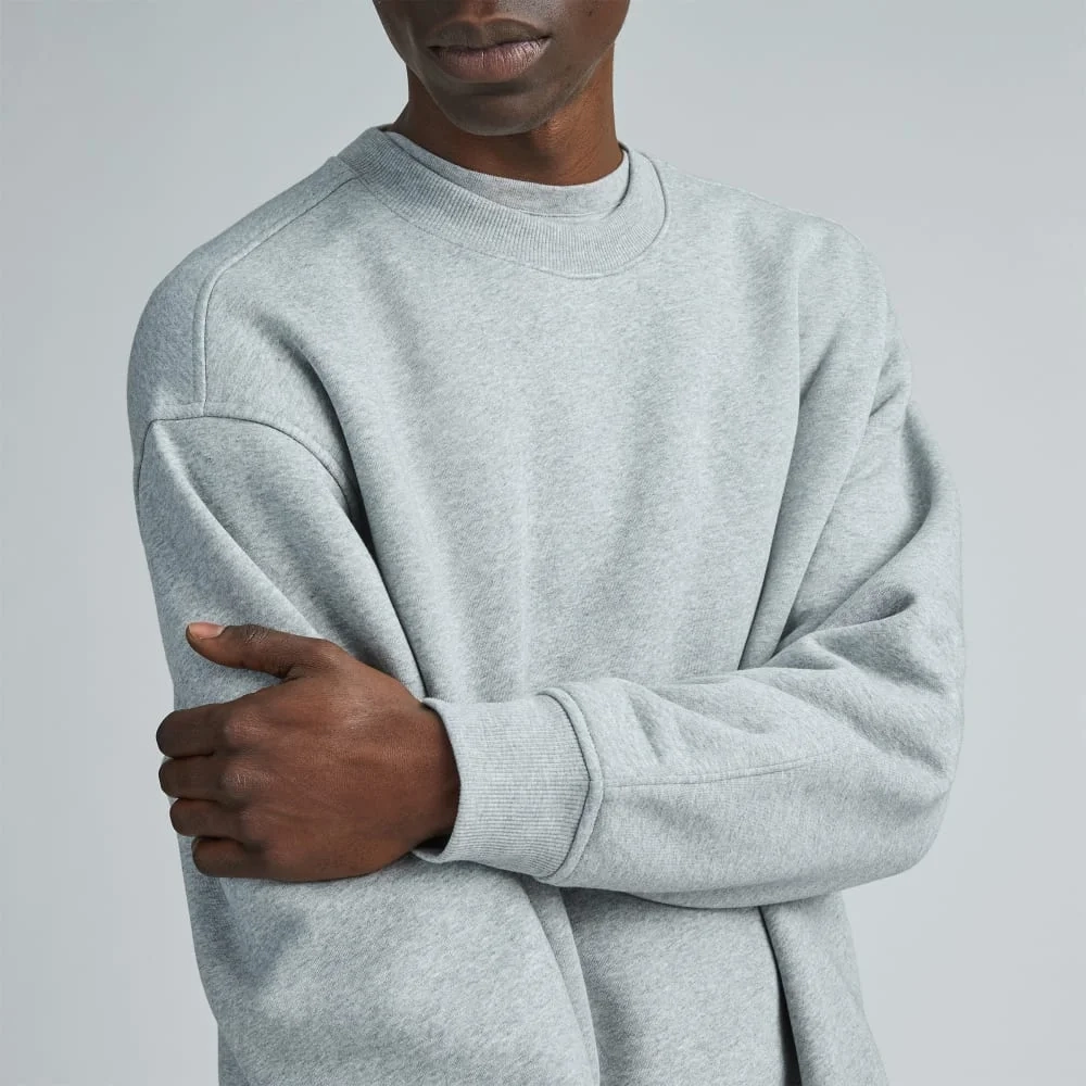 The ReTrack Crewneck Sweatshirt |  Heathered Grey (4)