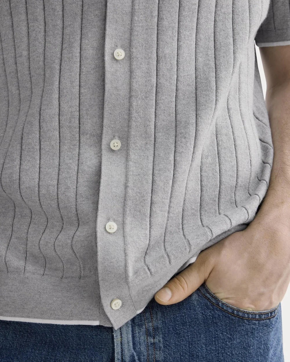 The No-Sweat Button-Down Polo | Heather Grey (2)