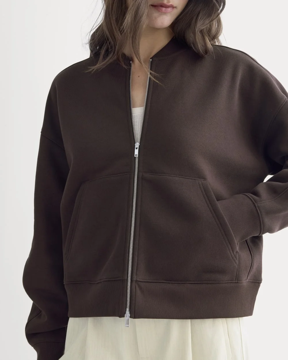 Luxe Fleece Bomber Jacket | Dark Chocolate (2)