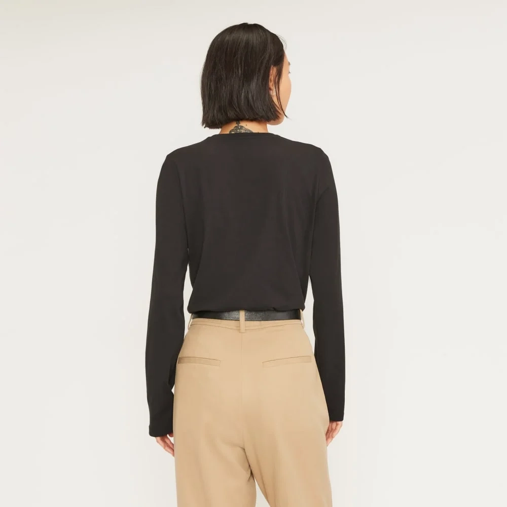 The Organic Cotton Long-Sleeve Crew | Black (3)