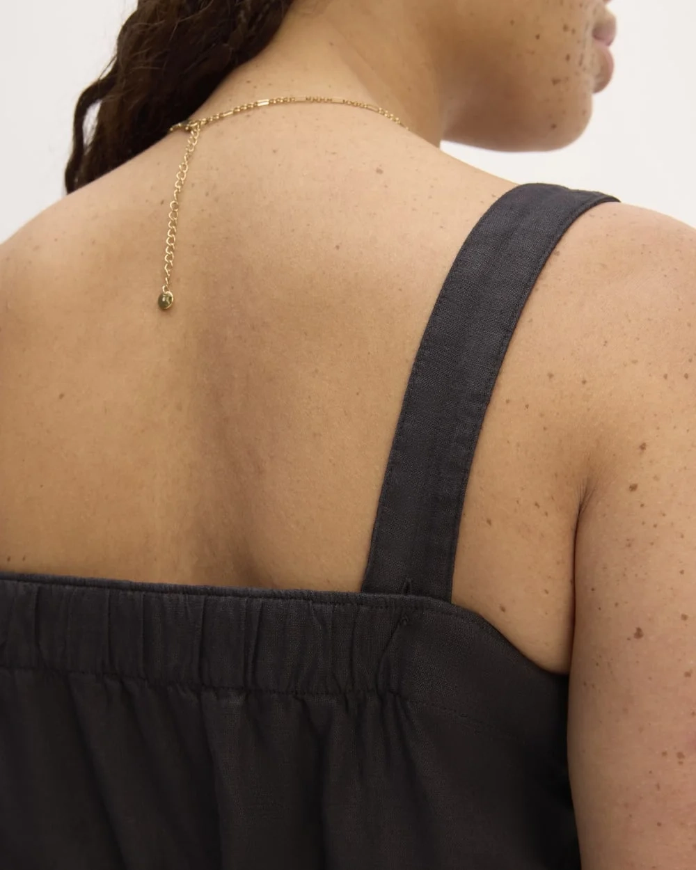 The Linen Side-Button Jumpsuit | Black (4)