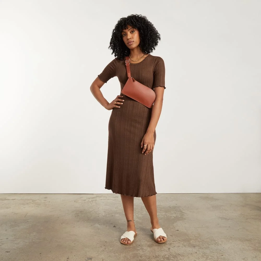 The Open Back Rib Dress | Espresso (3)