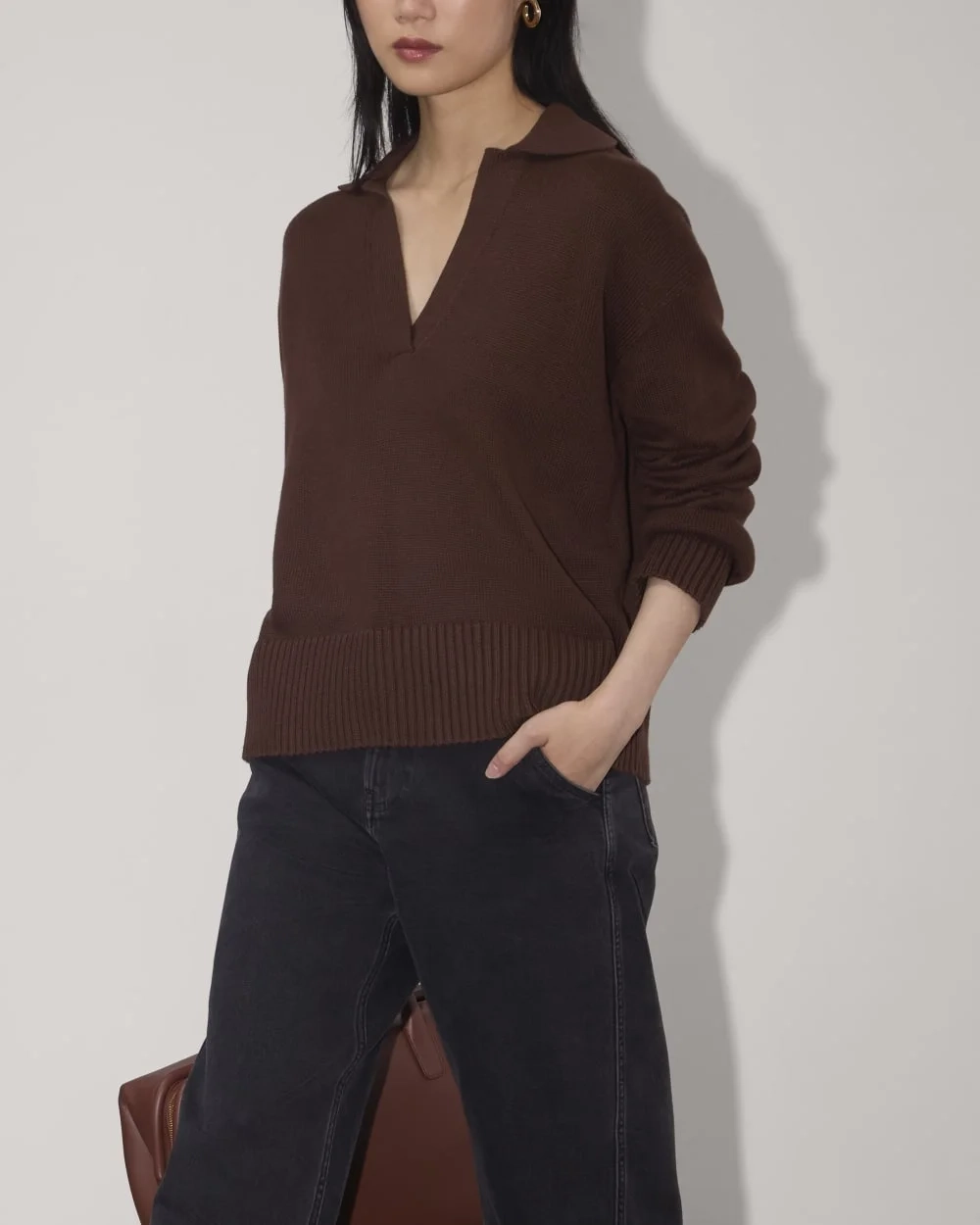 The Boxy Polo in Everyday Cotton | Dark Mahogany (3)