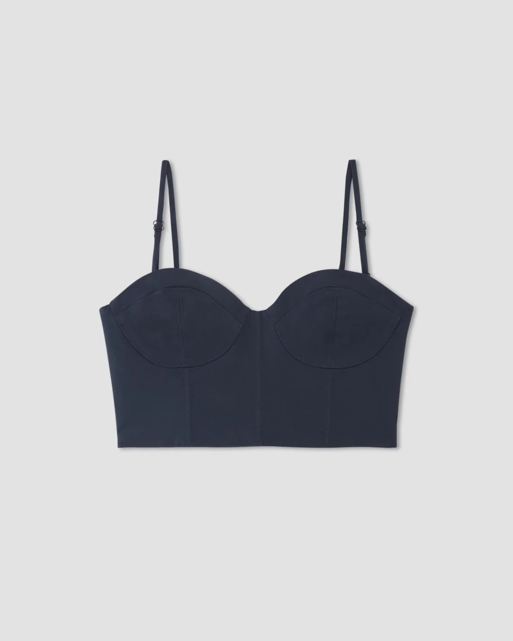 The Structured Cotton Bustier | Navy (2)
