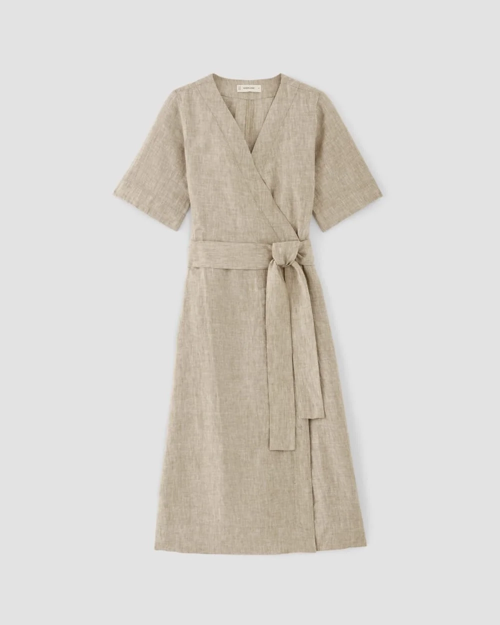 The Wrap Dress in Linen | Cornstalk Chambray (3)