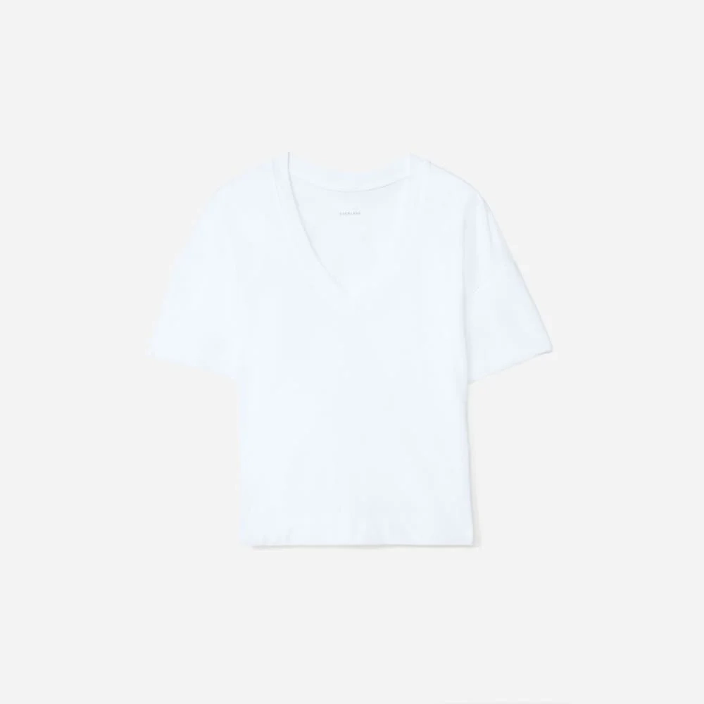 The Organic Cotton Slouchy V-Neck | White