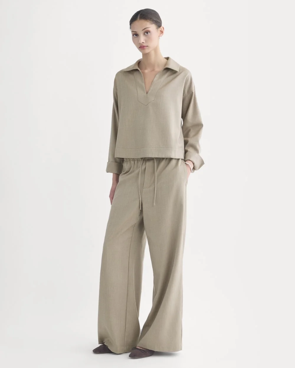 Overshirt in Tailor Twill | Light Taupe (3)