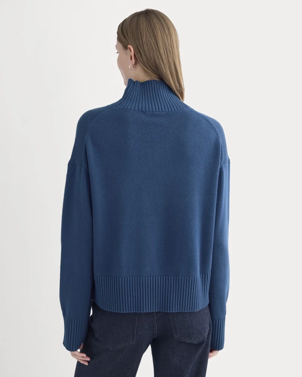 The Boxy Turtleneck in Everyday Cotton | Deep Lazuli Blue (3)