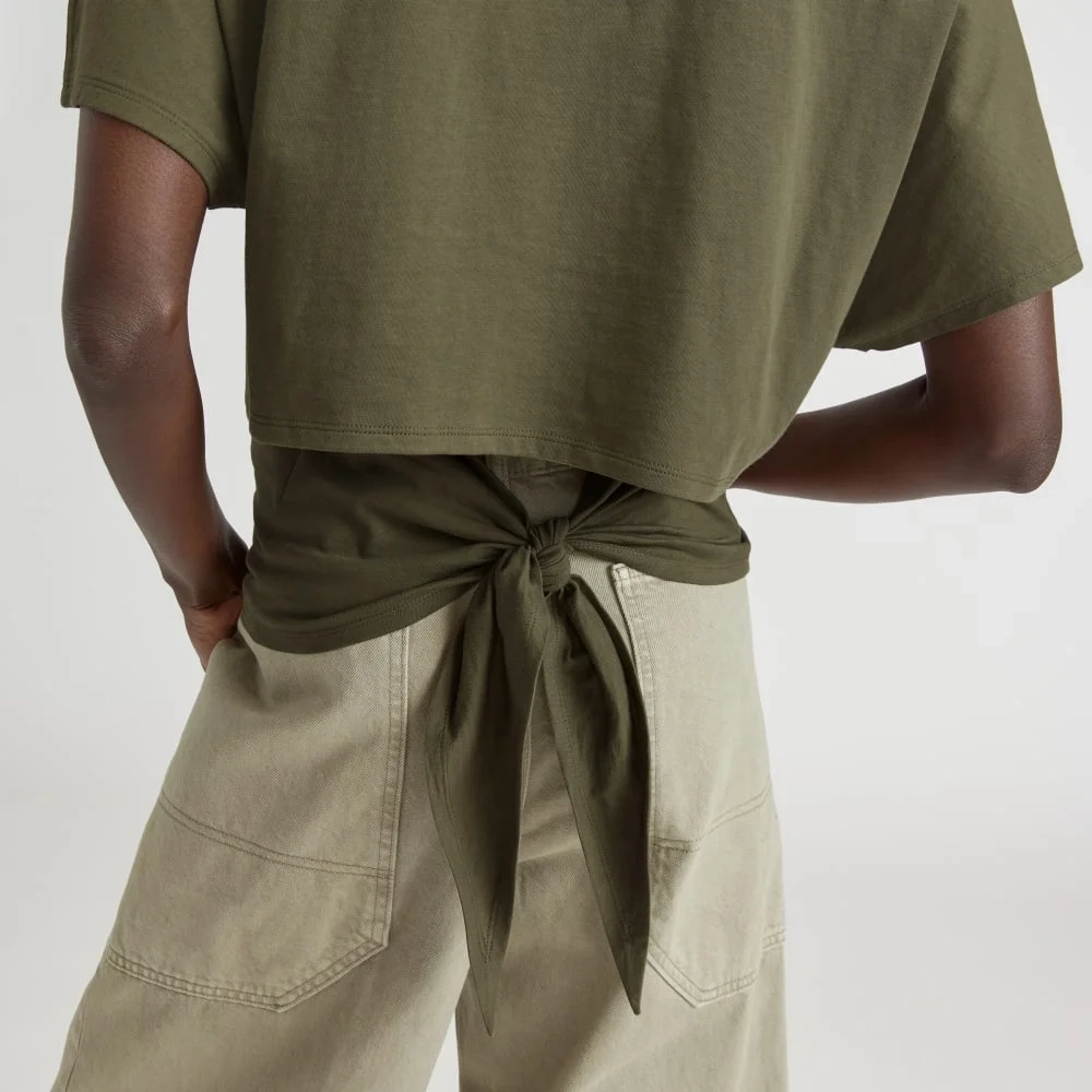 The Organic Cotton Tie Back Tee | Kalamata (2)