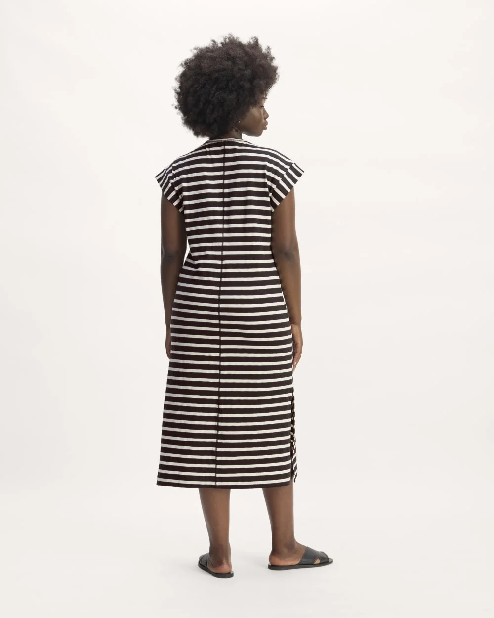 The Muscle Tee Midi Dress | Black / Bone (2)