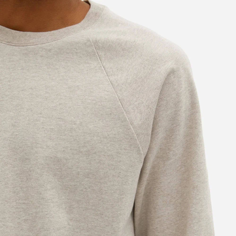 The Premium-Weight Long-Sleeve Crew | Uniform | Heather Oatmeal (2)