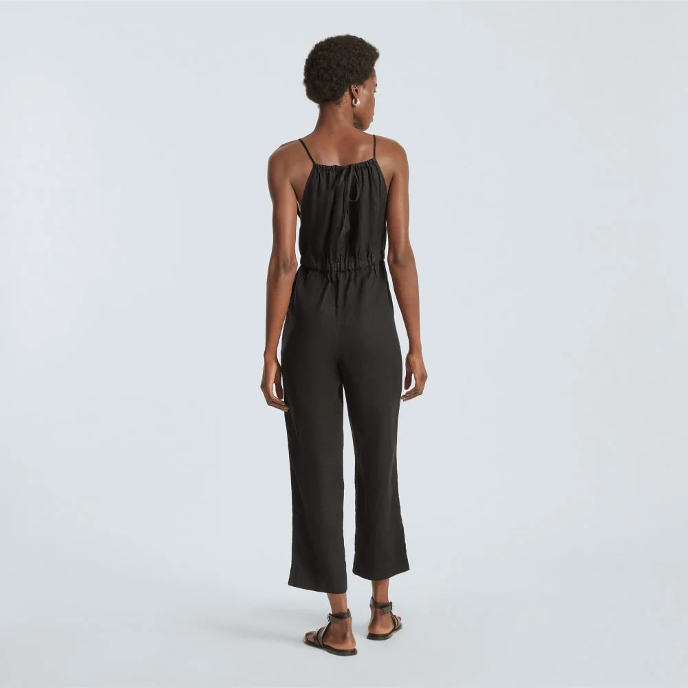 The Linen Shoestring Jumpsuit | Black (2)