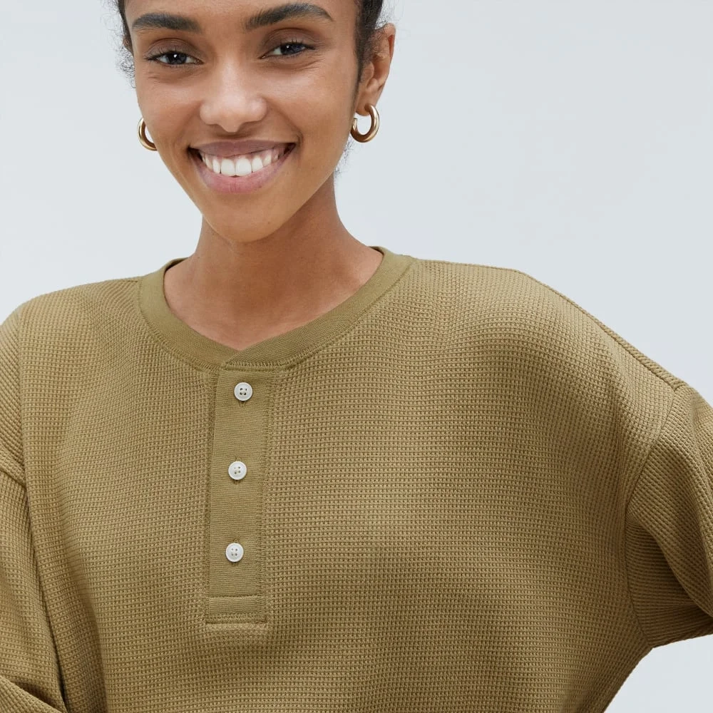 The Organic Cotton Waffle Henley | Fennel Seed (4)