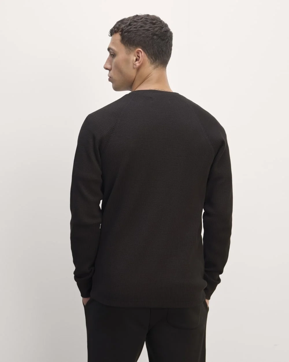 The Waffle Long-Sleeve Henley | Black (3)
