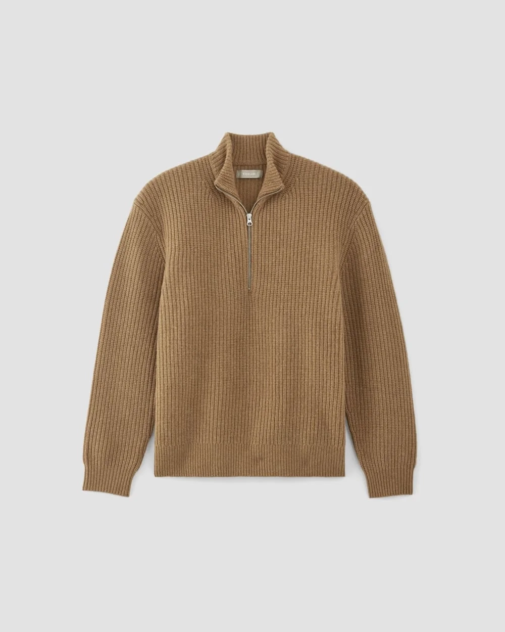 The Felted Merino Half-Zip Sweater | Deep Camel (2)