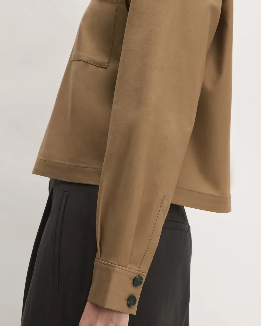 The Structured Cotton Cropped Shirt | Toasted Coconut (2)