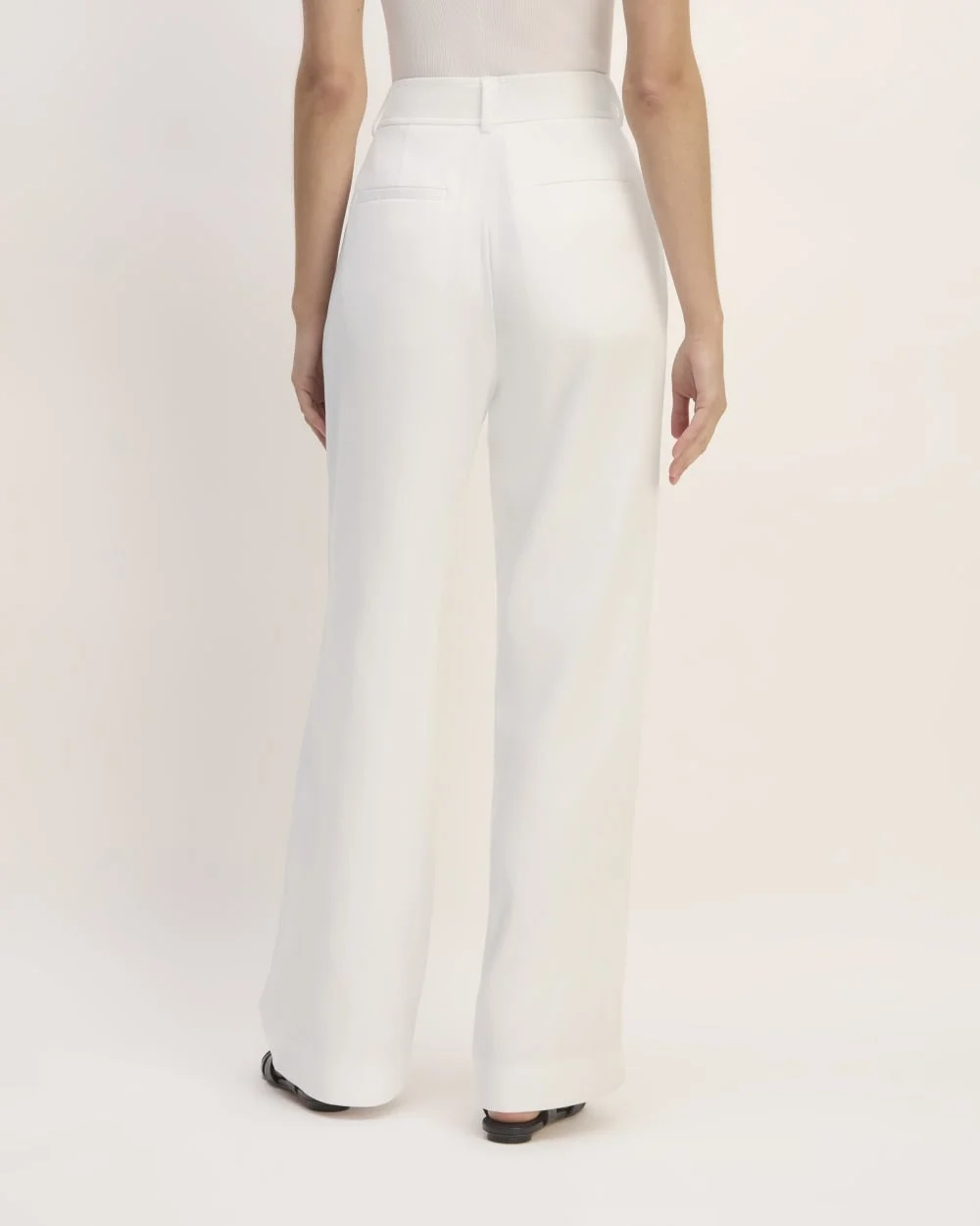 The Draper Pleated Pant in Buttersmooth | White | 32" Inseam (4)