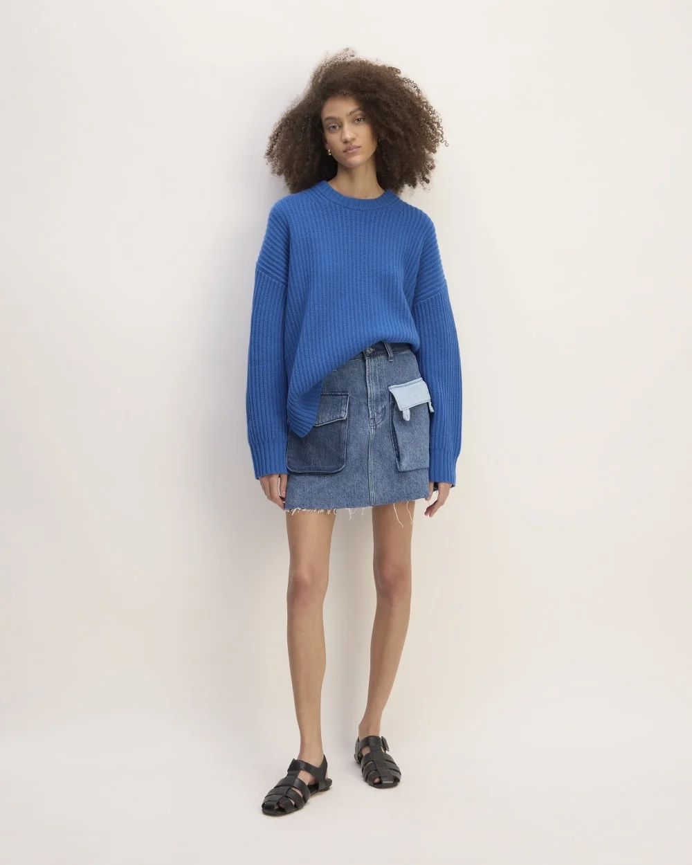 The Everlane x Marques' Almeida Oversized Cashmere Crew | Lapis Blue (3)