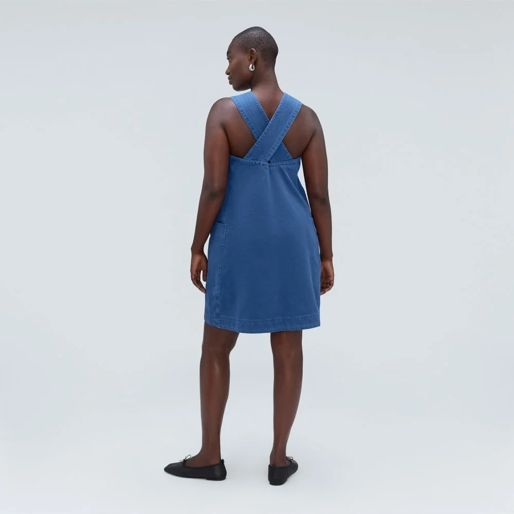 The Cross-Back Apron Mini Dress | Deep Blue (3)