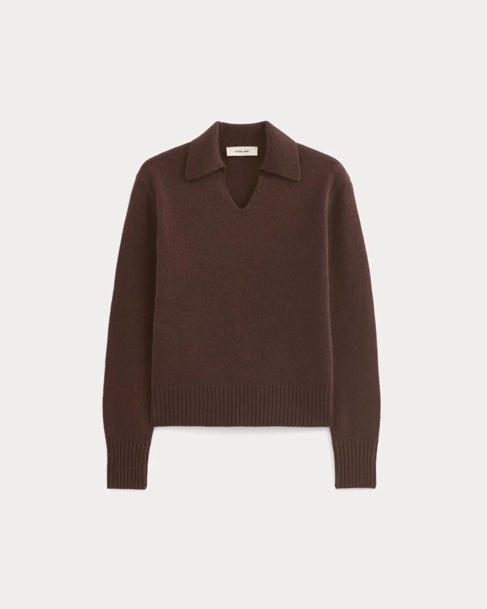 Cashmere Polo Sweater | Dark Mahogany (3)