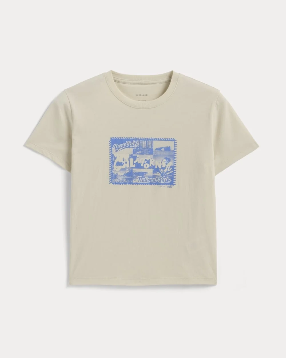 The Everlane x Parks Project Box-Cut Tee | Natural / Granada Sky Blue (2)