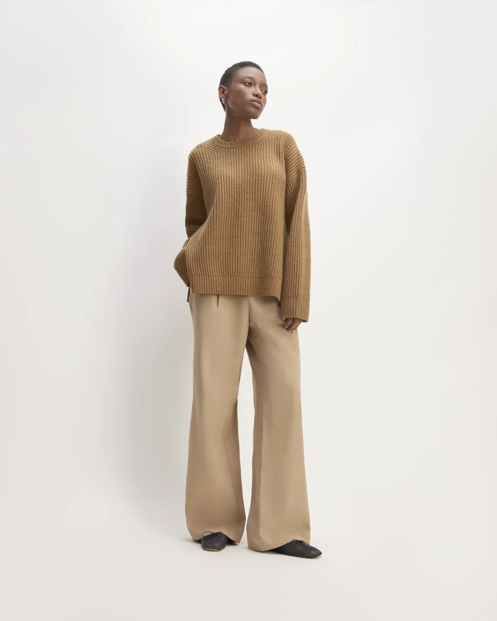 The Oversized Crew in Luxe Merino | Deep Camel (4)