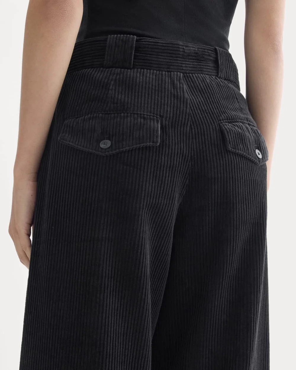 Corduroy Wide-Leg Trouser | Black (3)