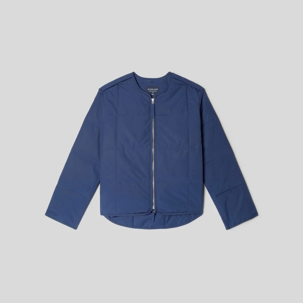 The Quilted Cotton Liner | Navy (3)