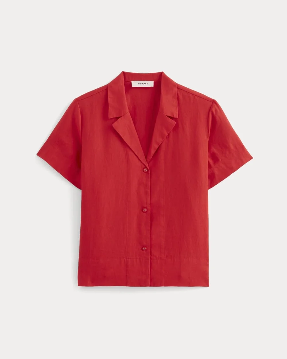 The Notch Shirt in Linen | Classic Red (2)