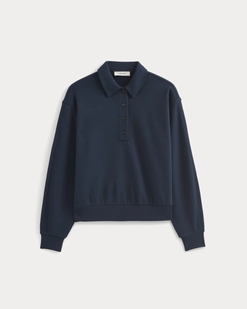 Lightweight Terry Polo Sweatshirt | Navy (3)