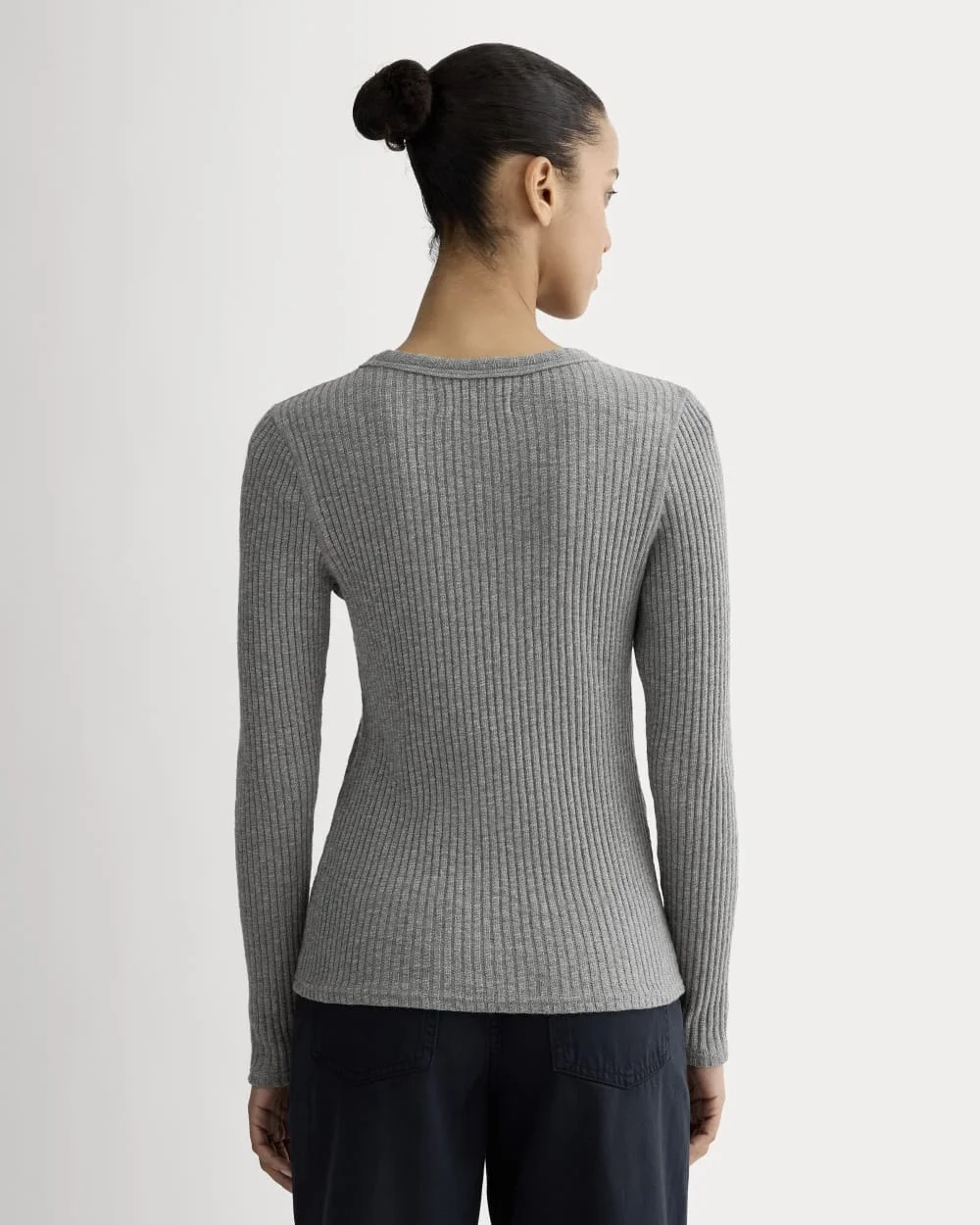 The Cozy Rib Long-Sleeve Tee | Mid Heather Grey (2)
