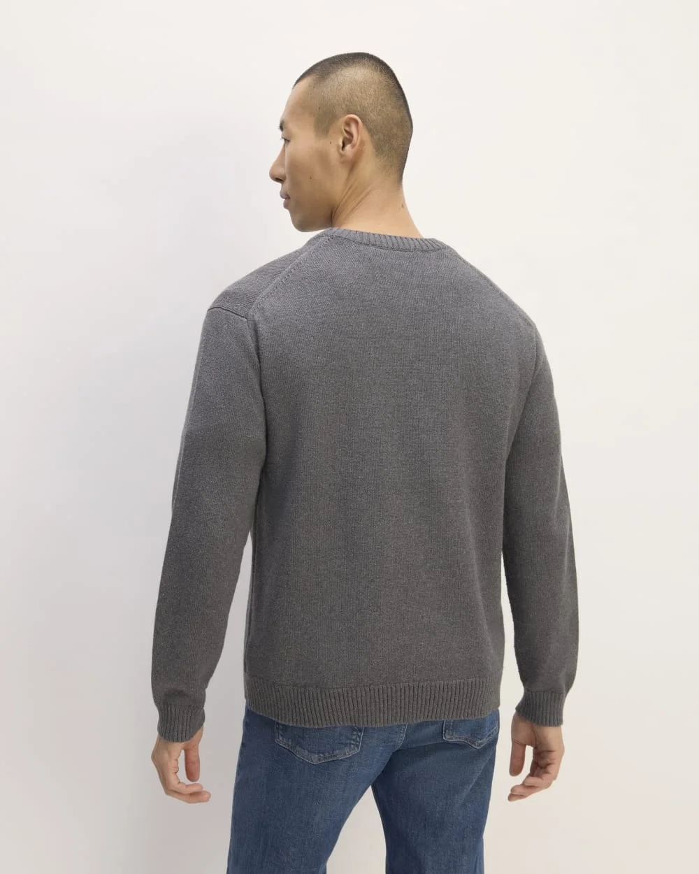 The Classic Sweater in Everyday Cotton | Heathered Charcoal (2)