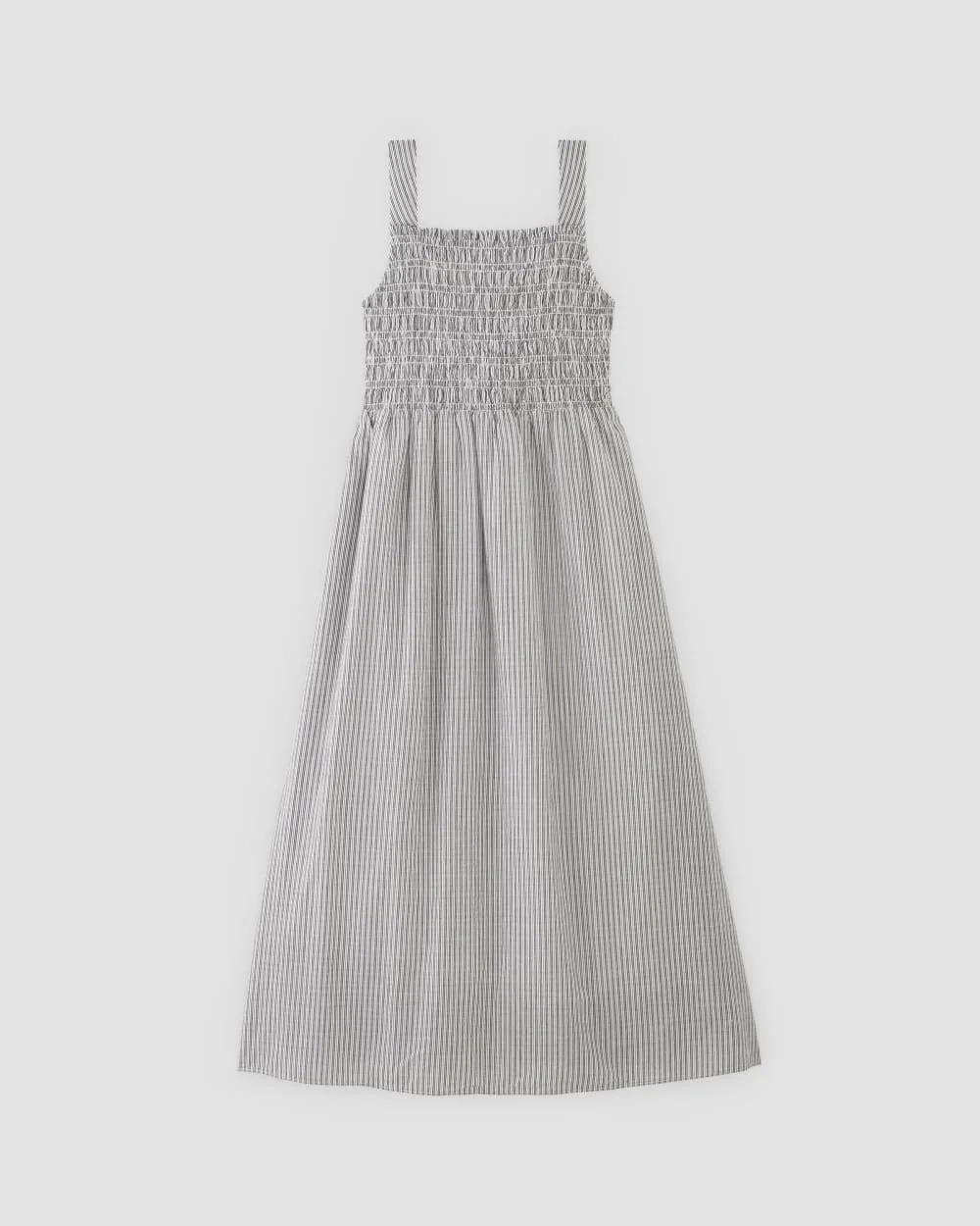 The Gauze Smock Dress | White / Black (3)