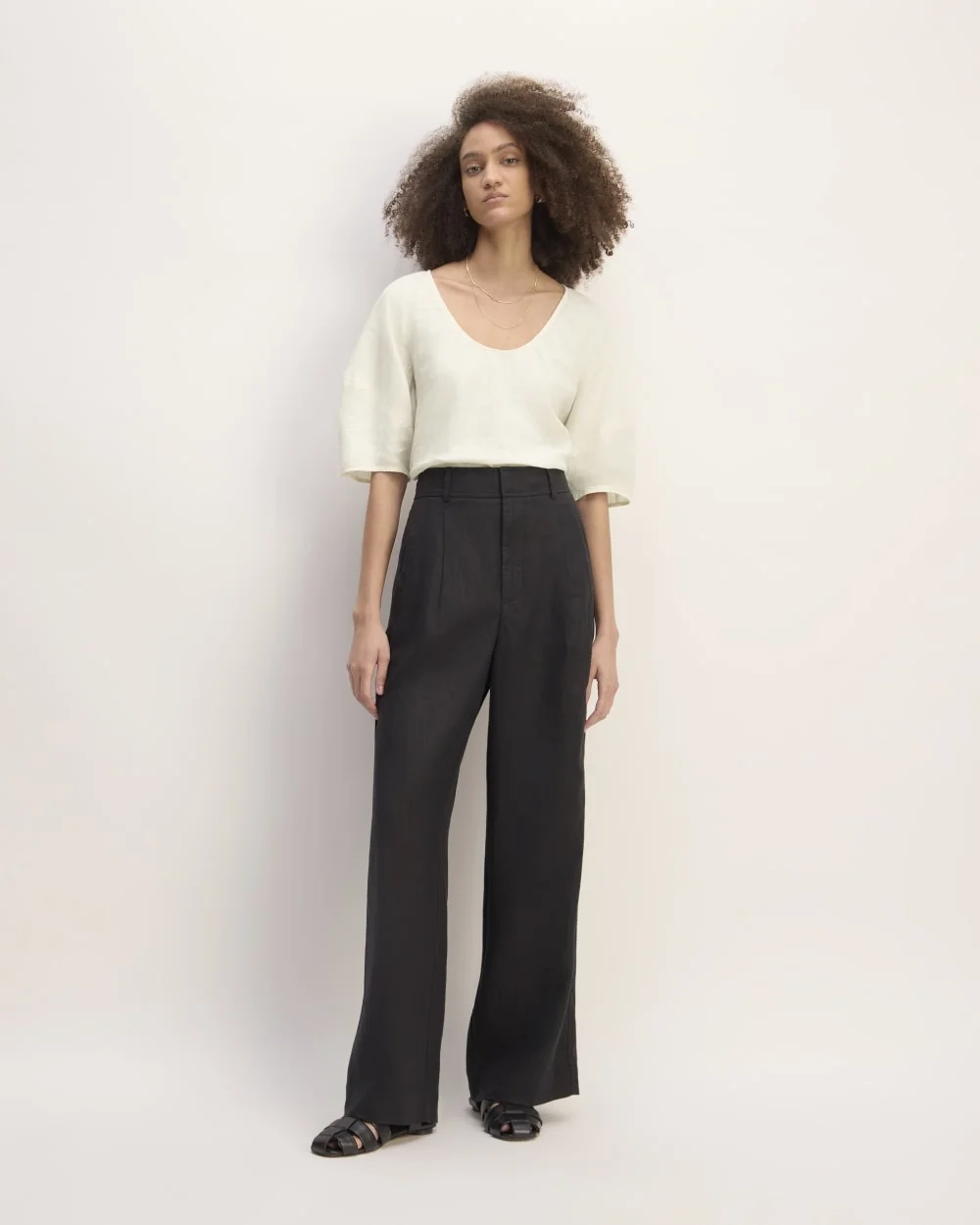 The Scoop Top in Linen | Bone (2)