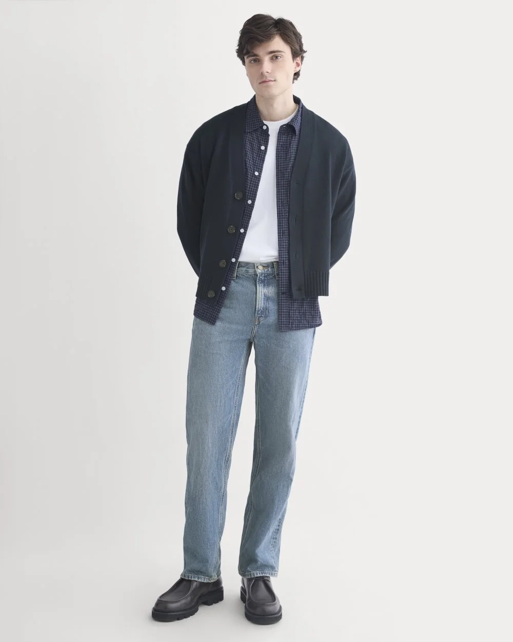 Cropped Cardigan in Everyday Cotton | Deep Navy (2)