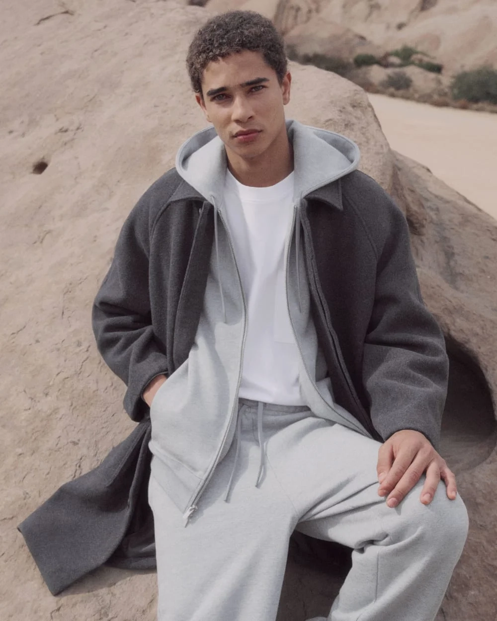 Luxe Fleece Full-Zip Hoodie | Vintage Heather Grey (3)