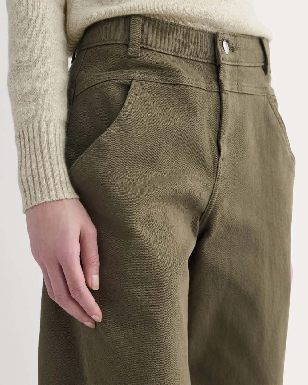 Double-Stitch Barrel Pant | Beech (2)