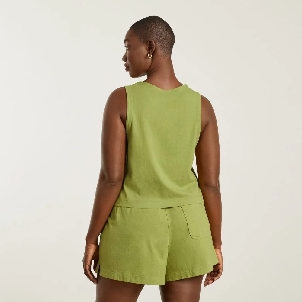 The Premium Weight Cropped Pocket Tank | Pepper (5)