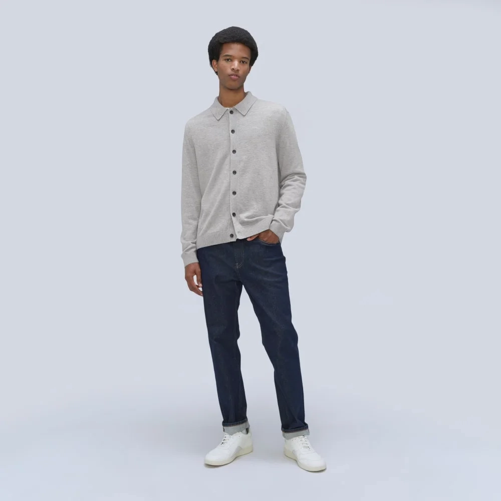 The Merino-Blend Sweater Polo |  Heathered Grey (2)