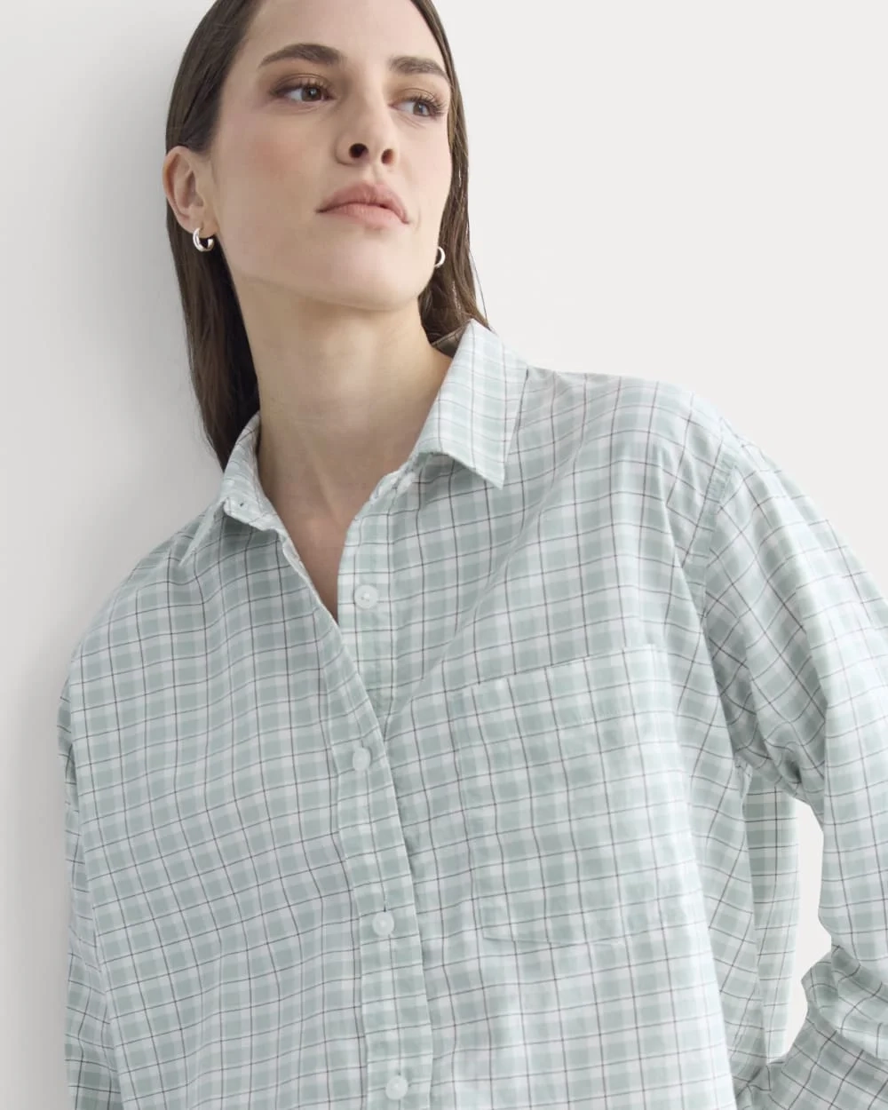 The Way-Short Shirt in Silky Cotton | Gray Mist (3)