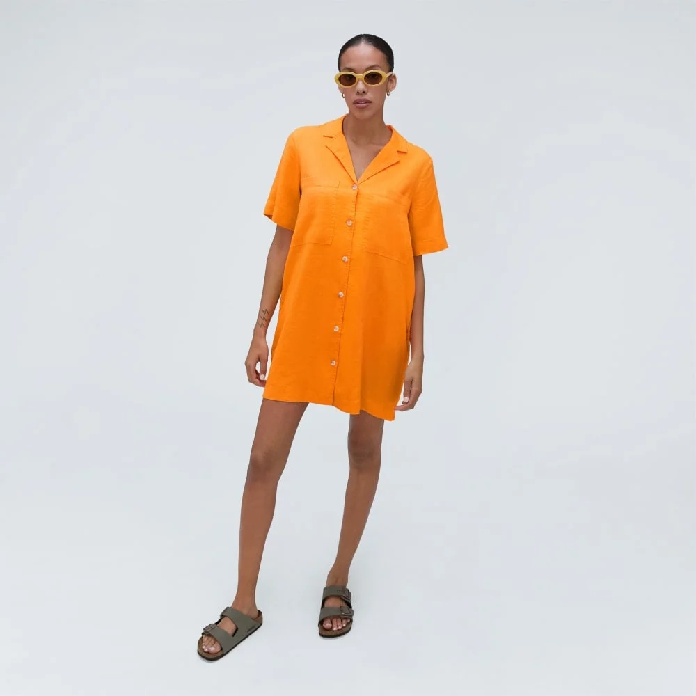 The Linen Workwear Dress | Turmeric (2)